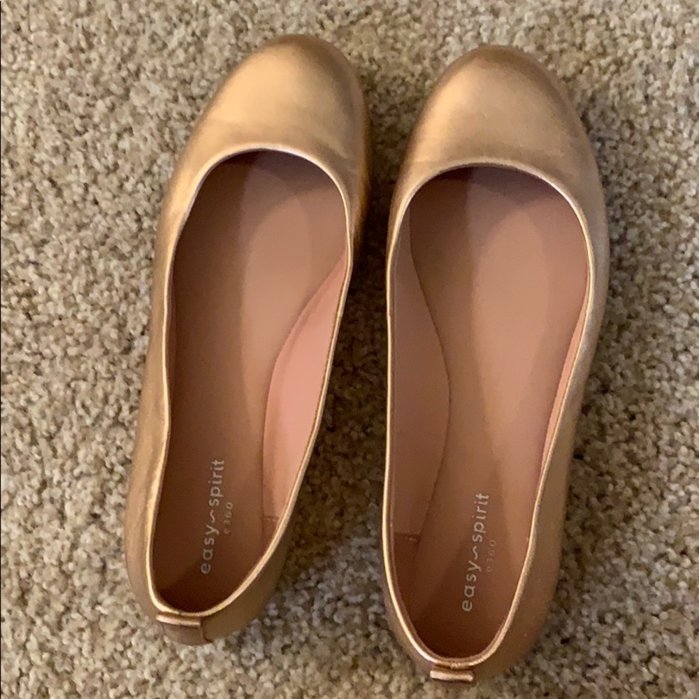 Rose gold pink flats